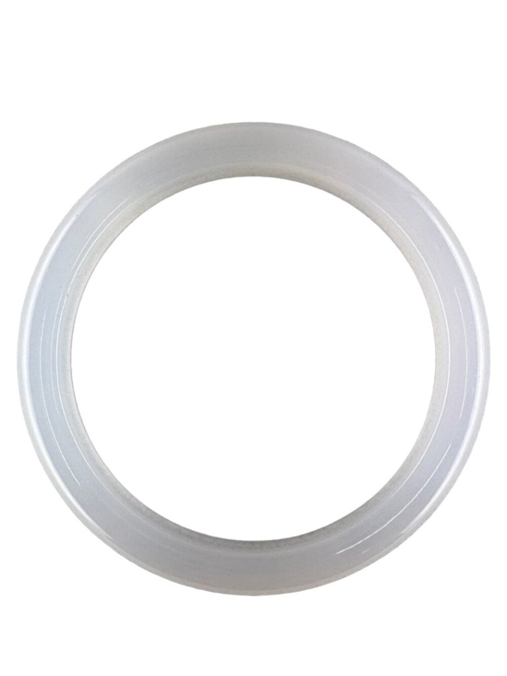 Natural White Agate Bangle 35.6g 58.9mm ID Icy Chalcedony Stone Bracelet A004